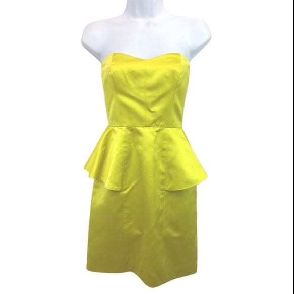 chartreuse satin dress